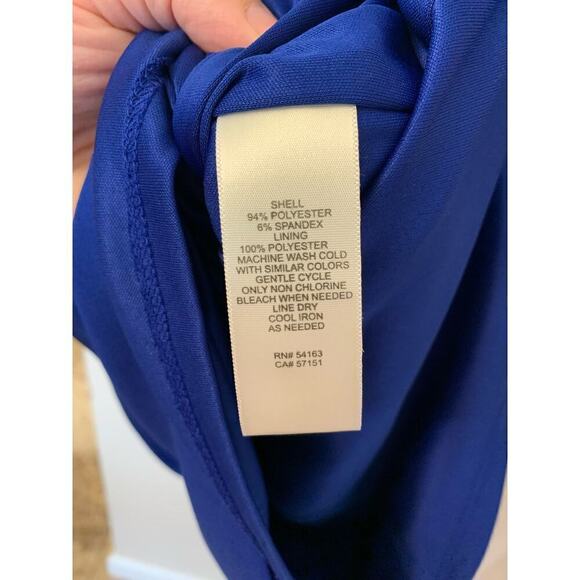 Eliza J Cobalt Blue Flutter Sleeve Knee Length Dress Career Wedding Guest 8P - Picture 6 of 11